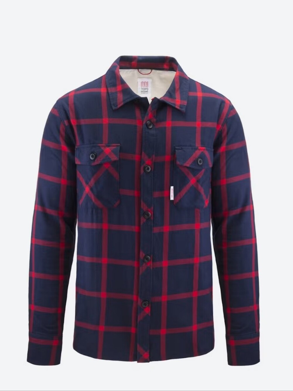 Topo Designs Field Shirt Blue Red Plaid Men's Small Cabincore Long Sleeve